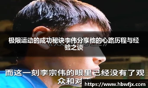 极限运动的成功秘诀李伟分享他的心路历程与经验之谈