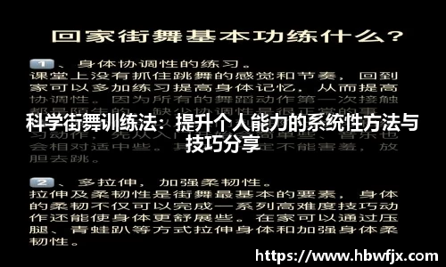 科学街舞训练法：提升个人能力的系统性方法与技巧分享