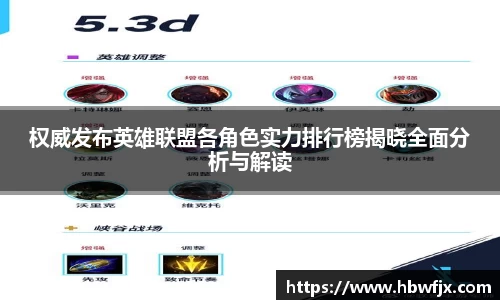 权威发布英雄联盟各角色实力排行榜揭晓全面分析与解读